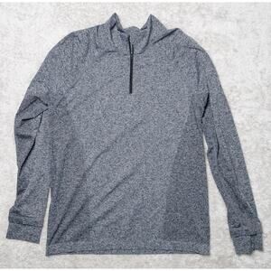 Fabletics Gray Heather Training Day Quarter Zip Long Sleeve Shirt Mens Size L